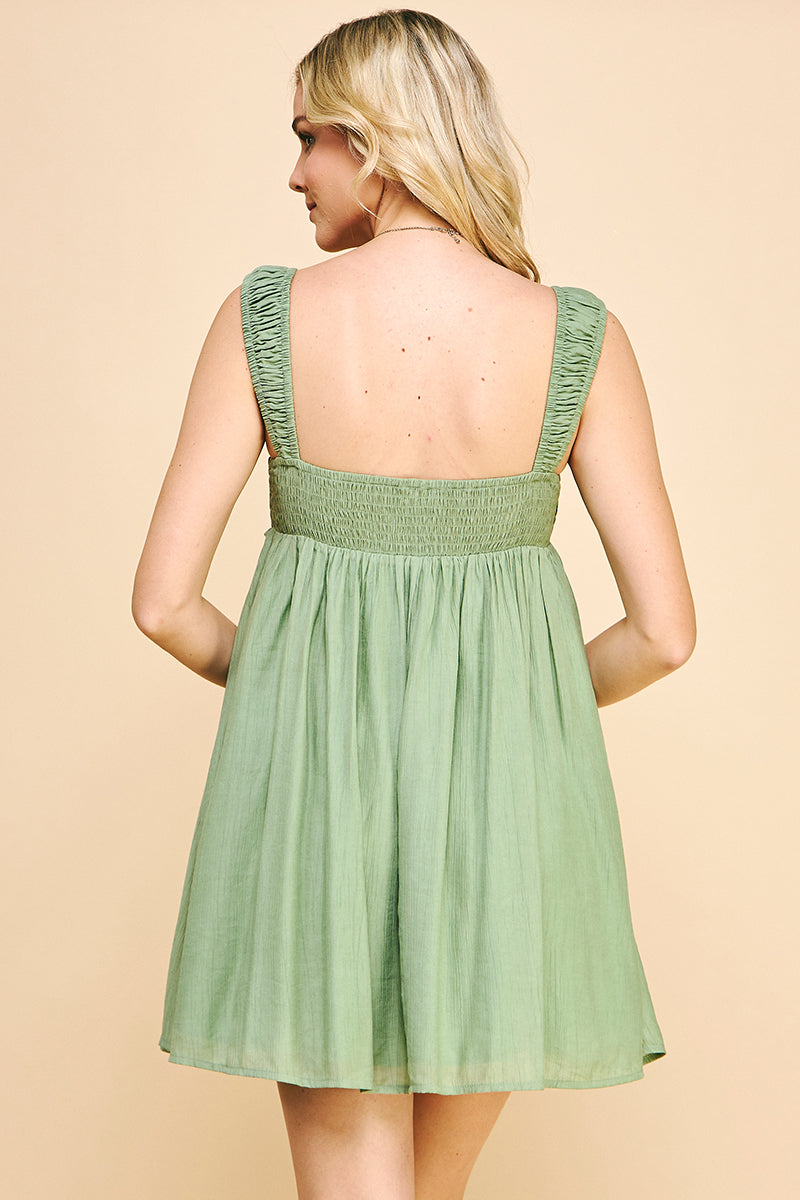 Emilia Mini Dress - Sage